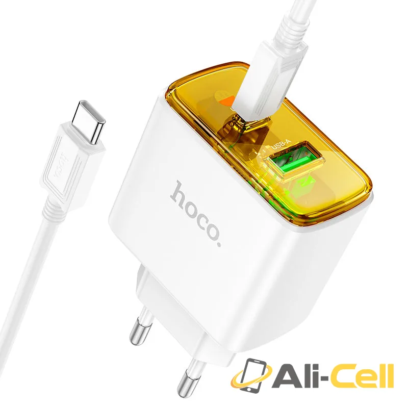 Wall charger “CS42A Smart” PD30W + QC3.0 EU cable set (Cs42a Set Tc Tc White, Set With Type C To Type C Cable)