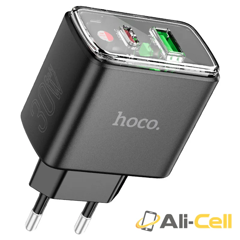 Wall charger “CS42A Smart” PD30W + QC3.0 EU cable set (Cs42a Set Tc Ltn Black, Set With Type C To Lightning Cable) — 2