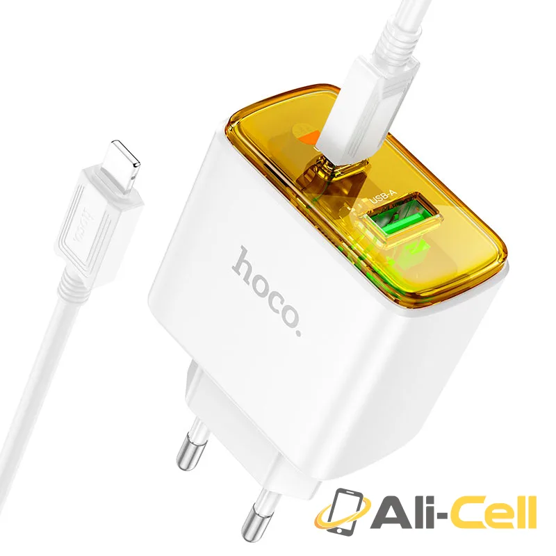 Wall charger “CS42A Smart” PD30W + QC3.0 EU cable set (Cs42a Set Tc Ltn White, Set With Type C To Lightning Cable)