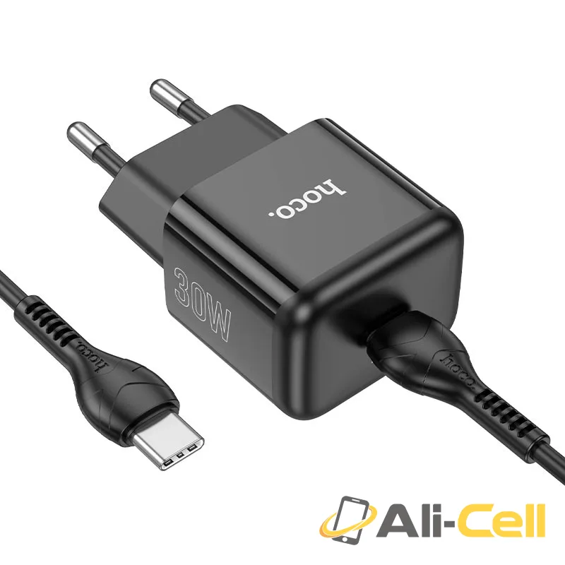 Wall charger “N32 Glory” PD30W EU cable set (N32 Set Tc Tc Black, Set With Type C To Type C Cable) — 3