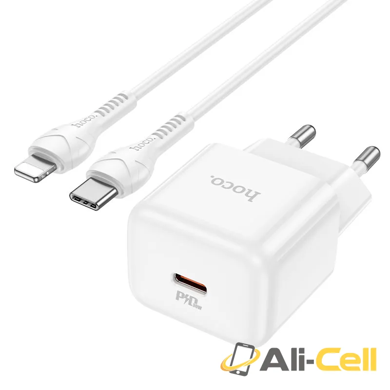 Wall charger “N32 Glory” PD30W EU cable set (N32 Set Tc Ltn White, Set With Type C To Lightning Cable)