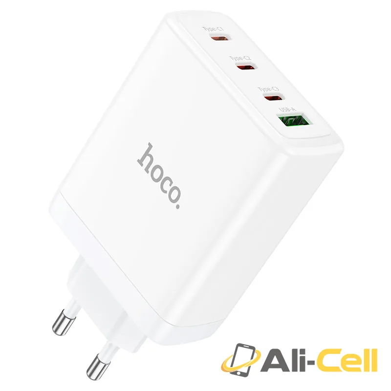 Wall charger “N31 Leader” PD100W + QC3.0 EU cable set (N31 Set Tc Tc White, Set With Type C To Type C Cable) — 2