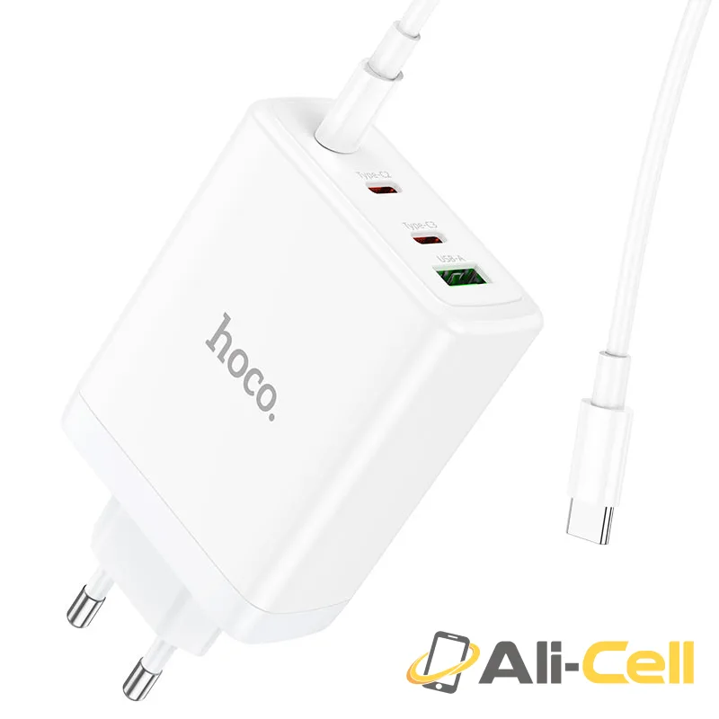 Wall charger “N31 Leader” PD100W + QC3.0 EU cable set (N31 Set Tc Tc White, Set With Type C To Type C Cable) — 6
