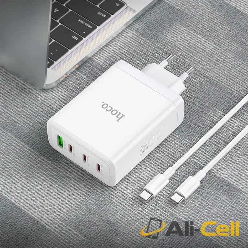 Wall charger “N31 Leader” PD100W + QC3.0 EU cable set (N31 Set Tc Tc White, Set With Type C To Type C Cable) — 7