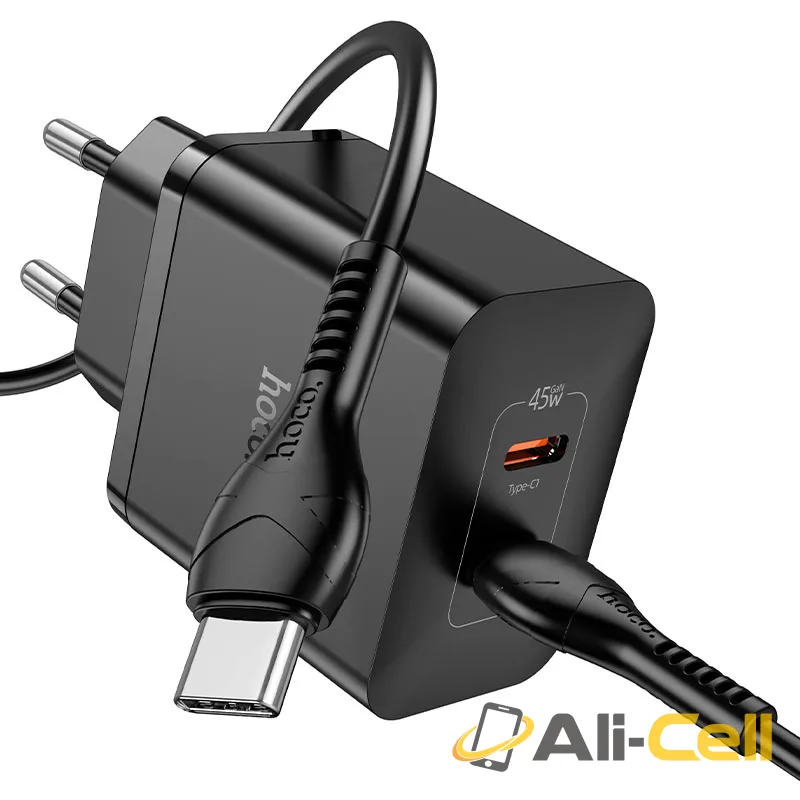 Wall charger “N35 Streamer” PD45W EU cable set (N35 Set Tc Tc Black, Set With Type C To Type C Cable)
