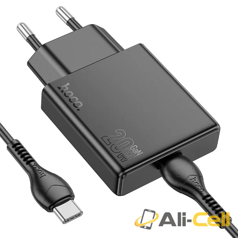 Wall charger “N37 Delgado” PD20W EU cable set (N37 Set Tc Ltn Black, Set With Type C To Lightning Cable) — 5