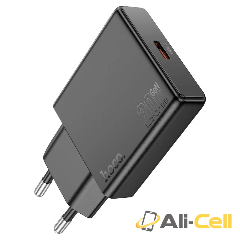 Wall charger “N37 Delgado” PD20W EU cable set (N37 Black, Single) — 2