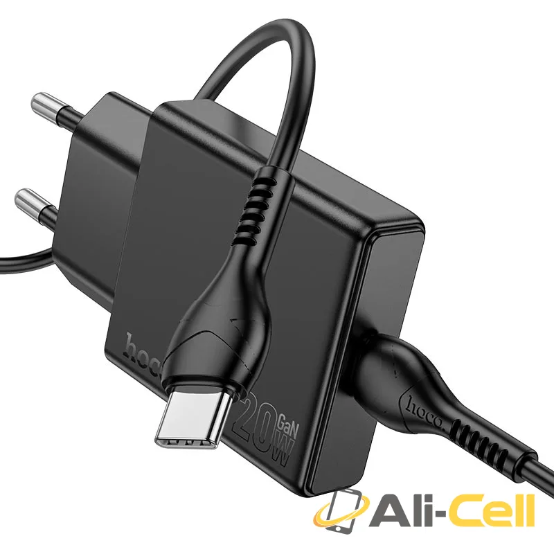 Wall charger “N37 Delgado” PD20W EU cable set (N37 Black, Single) — 3