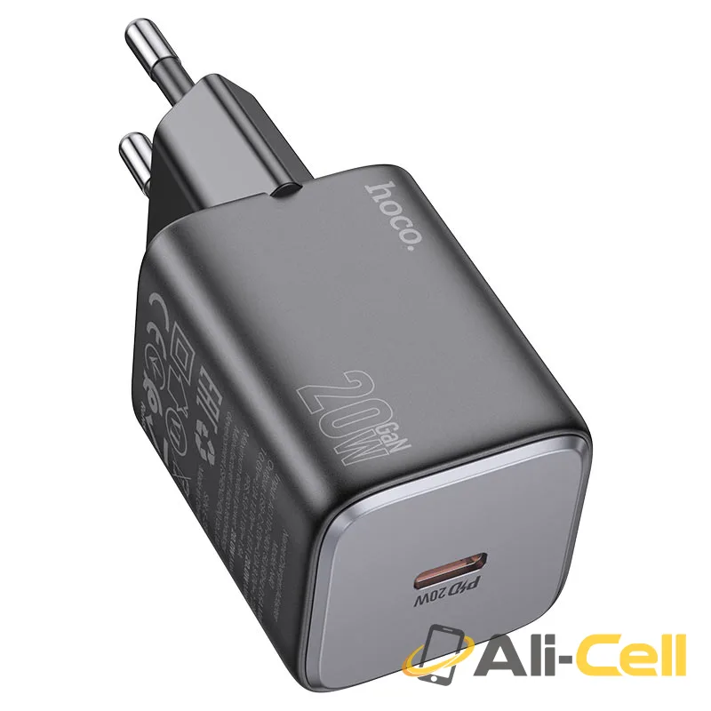 Wall charger “N40 Mighty” PD20W EU cable set (N40 Black, Single)