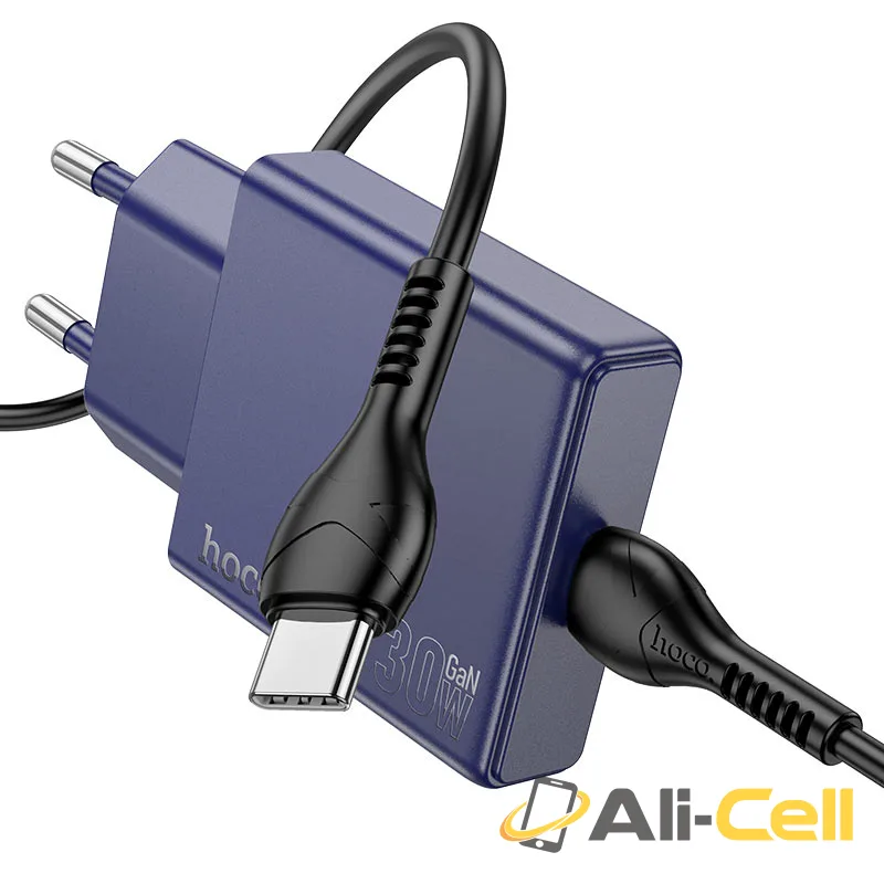 Wall charger “N44 Biscuit” PD30W EU cable set (N44 Set Tc Tc Titanium Blue, Set With Type C To Type C Cable)