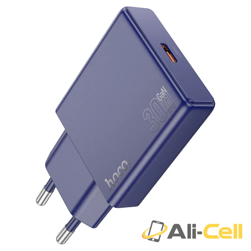 Wall charger “N44 Biscuit” PD30W EU cable set (N44 Titanium Blue, Single) — 2