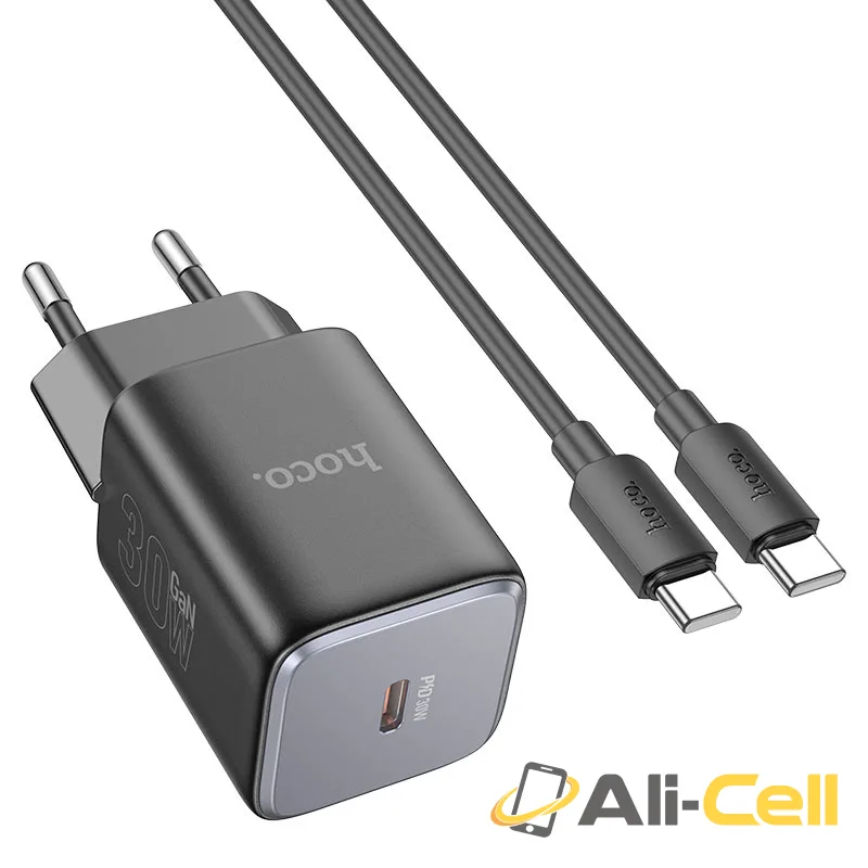 Wall charger “N43 Vista” PD30W EU cable set (N43 Set Tc Tc Starlight Black, Set With Type C To Type C Cable)