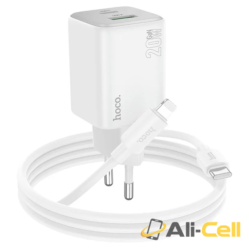 Wall charger “N41 Almighty” PD20W + QC3.0 EU cable set (N41 Black, Single) — 4