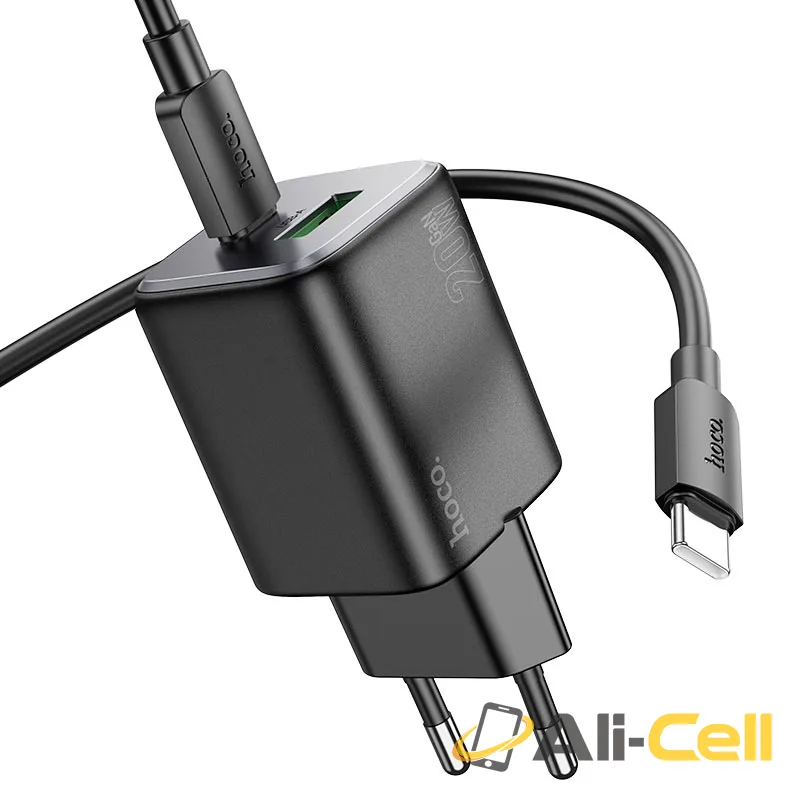 Wall charger “N41 Almighty” PD20W + QC3.0 EU cable set (N41 White, Single) — 3