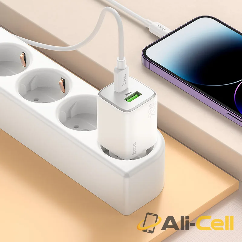 Wall charger “N41 Almighty” PD20W + QC3.0 EU cable set (N41 White, Single) — 8