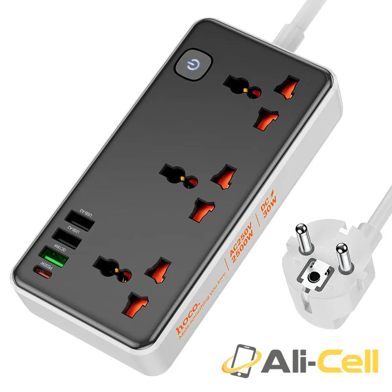 Power strip “AC8A Storm” PD30W + QC3.0 + 3 sockets EU (Ac8a Black)