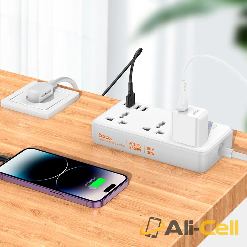Power strip “AC8A Storm” PD30W + QC3.0 + 3 sockets EU (Ac8a Black) — 8