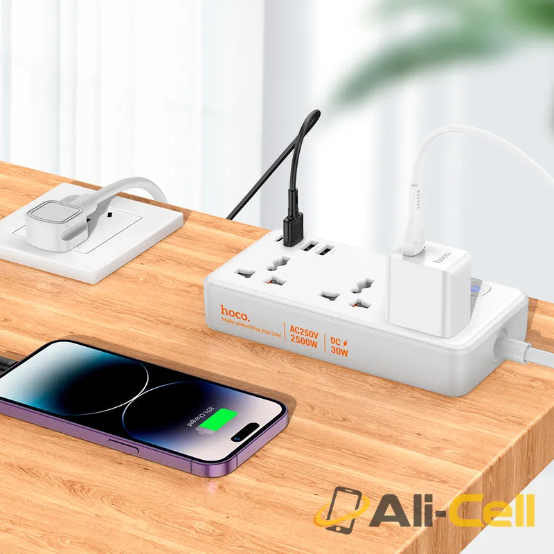 Power strip “AC8 Storm” PD30W + QC3.0 + 3 sockets US (Ac8 Black) — 8