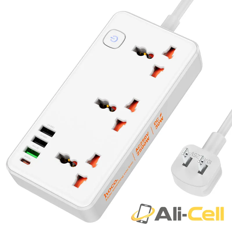 Power strip “AC8 Storm” PD30W + QC3.0 + 3 sockets US (Ac8 White)