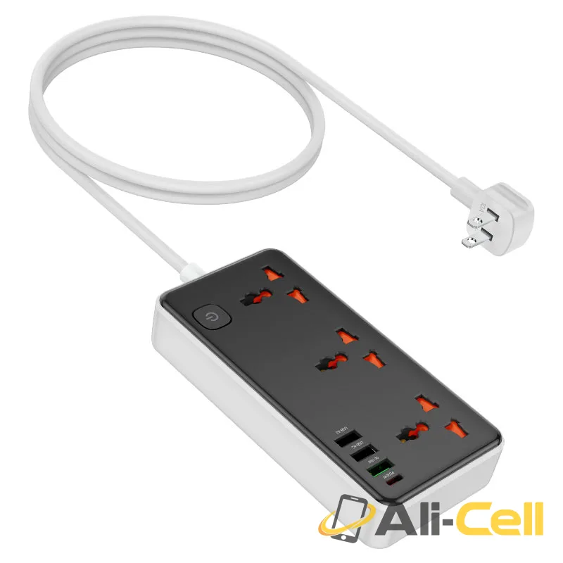Power strip “AC8 Storm” PD30W + QC3.0 + 3 sockets US (Ac8 White) — 3
