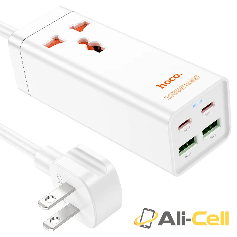 Power strip “AC10 Barry” PD65W GaN + QC3.0 + 1 socket US (Ac10 White)