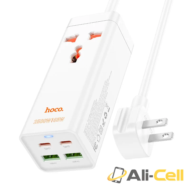 Power strip “AC10 Barry” PD65W GaN + QC3.0 + 1 socket US (Ac10 White) — 2