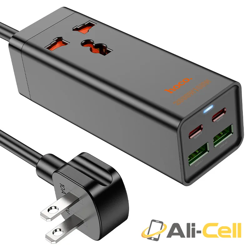 Power strip “AC10 Barry” PD65W GaN + QC3.0 + 1 socket US (Ac10 Black)