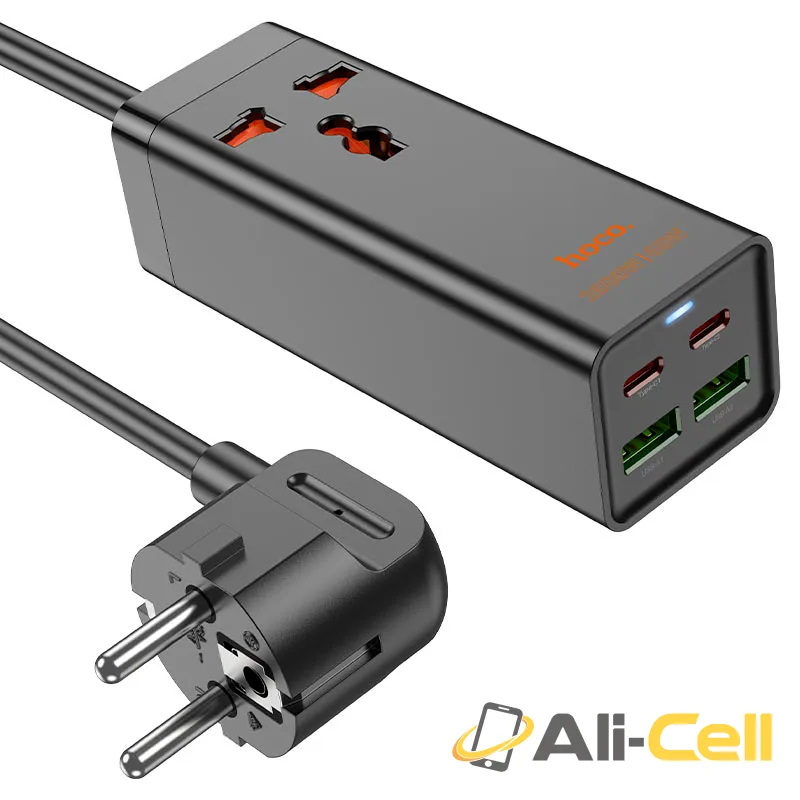 Power strip “AC10A Barry” PD65W GaN + QC3.0 + 1 socket EU (Ac10a Black)