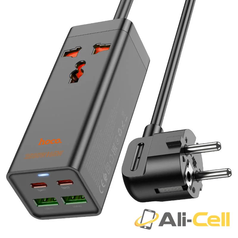 Power strip “AC10A Barry” PD65W GaN + QC3.0 + 1 socket EU (Ac10a Black) — 2