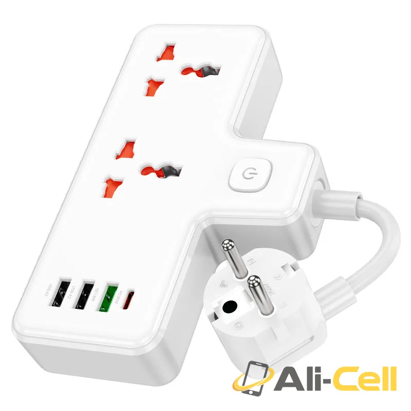 Power strip “AC12A Reise” PD30W + QC3.0 + 2 sockets EU (Ac12a Black) — 2