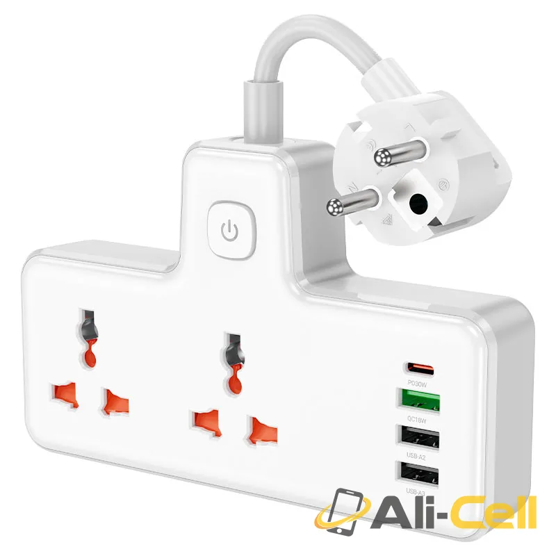 Power strip “AC12A Reise” PD30W + QC3.0 + 2 sockets EU (Ac12a Black) — 3