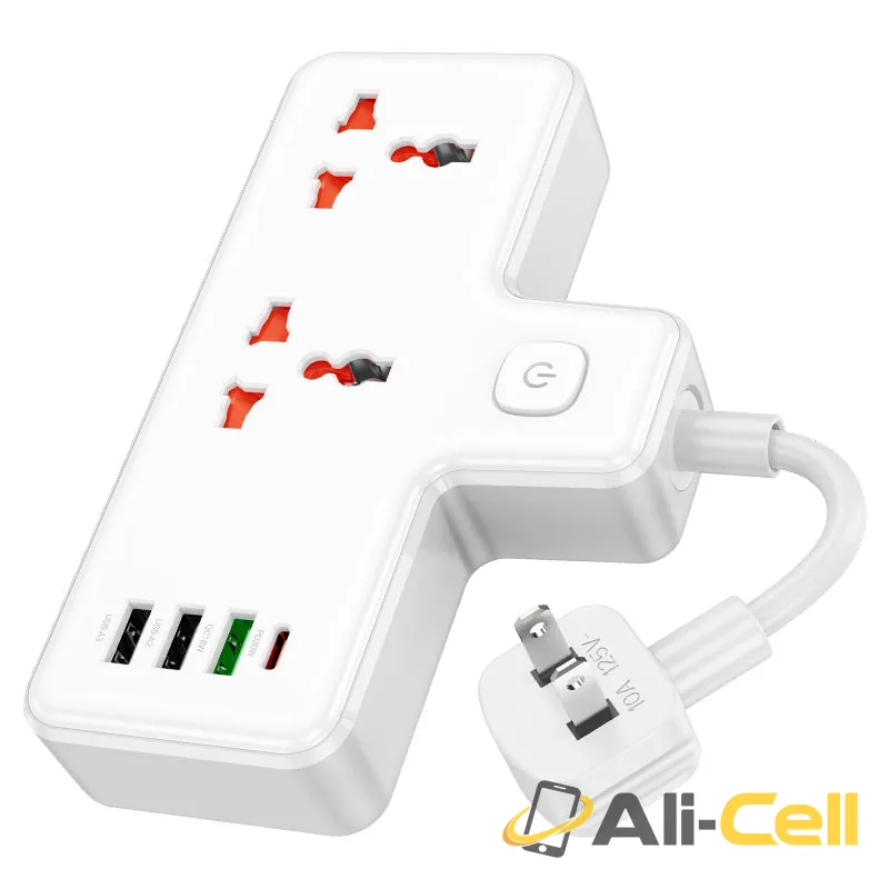 Power strip “AC12 Reise” PD30W + QC3.0 + 2 sockets US (Ac12 White) — 2
