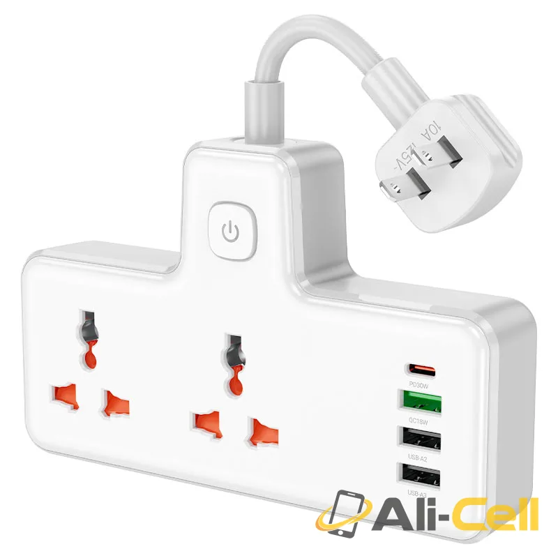Power strip “AC12 Reise” PD30W + QC3.0 + 2 sockets US (Ac12 Black) — 3
