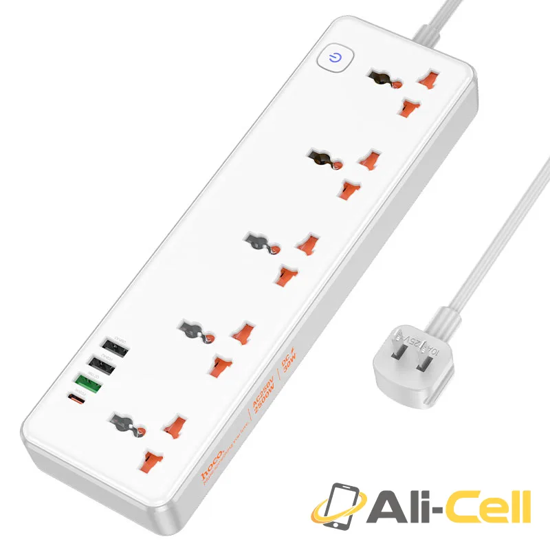 Power strip “AC14 Rico” PD30W + QC3.0 + 5 sockets US (Ac14 White)
