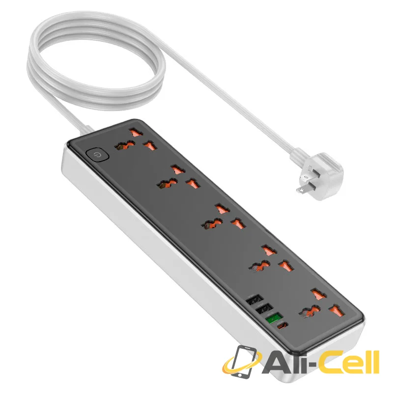 Power strip “AC14 Rico” PD30W + QC3.0 + 5 sockets US (Ac14 White) — 3