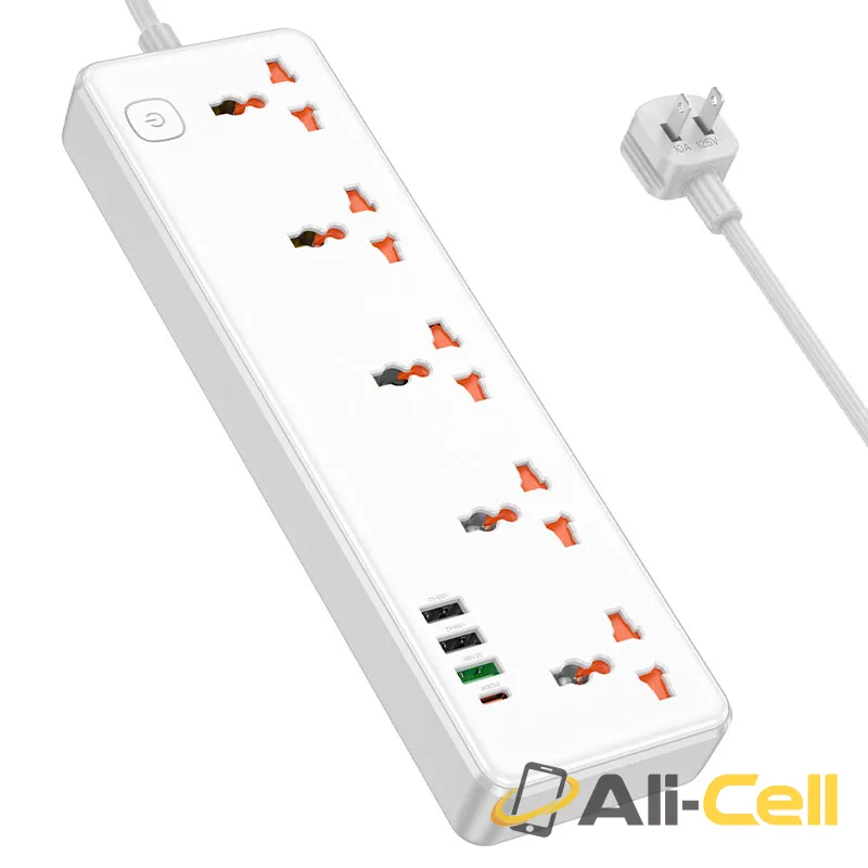 Power strip “AC14 Rico” PD30W + QC3.0 + 5 sockets US (Ac14 Black) — 4