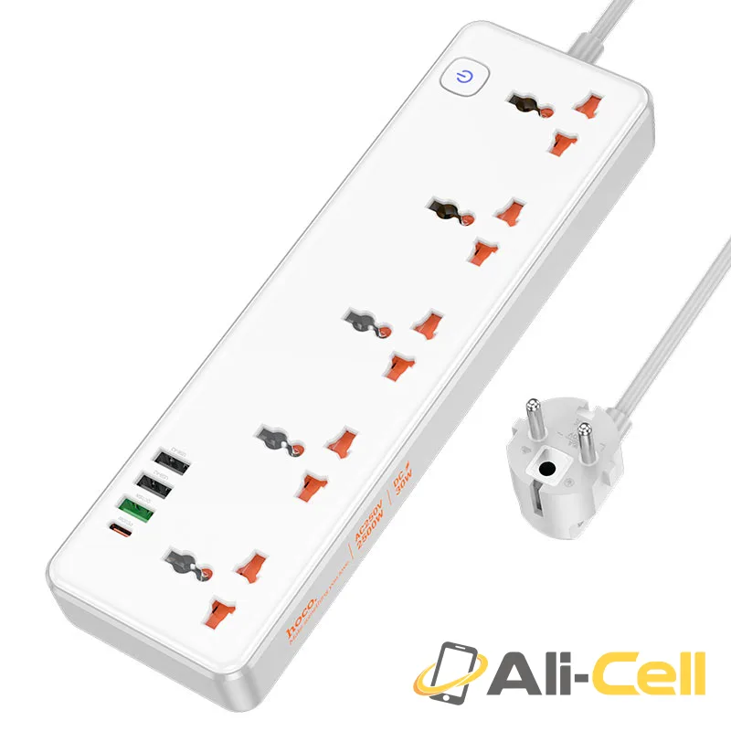 Power strip “AC14A Rico” PD30W + QC3.0 + 5 sockets EU (Ac14a White)