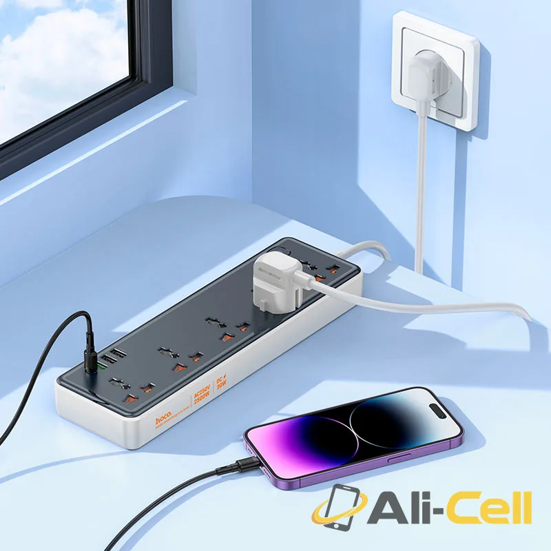 Power strip “AC14A Rico” PD30W + QC3.0 + 5 sockets EU (Ac14a Black) — 7