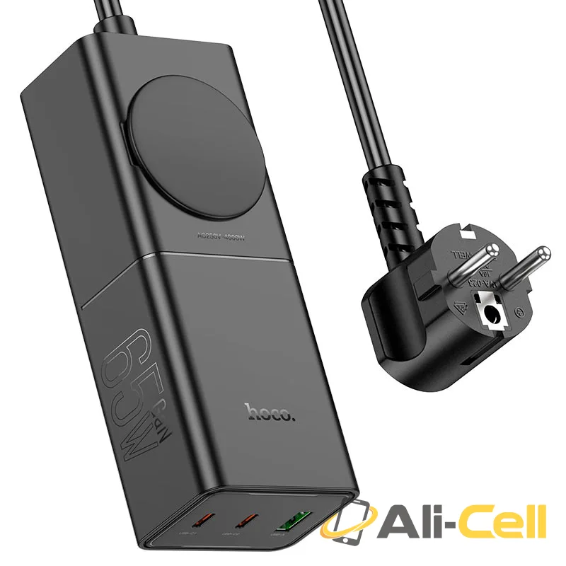 Power strip “NS4 Sharp” PD65W + QC3.0 + 1 socket EU / GER (Ns4 Black)