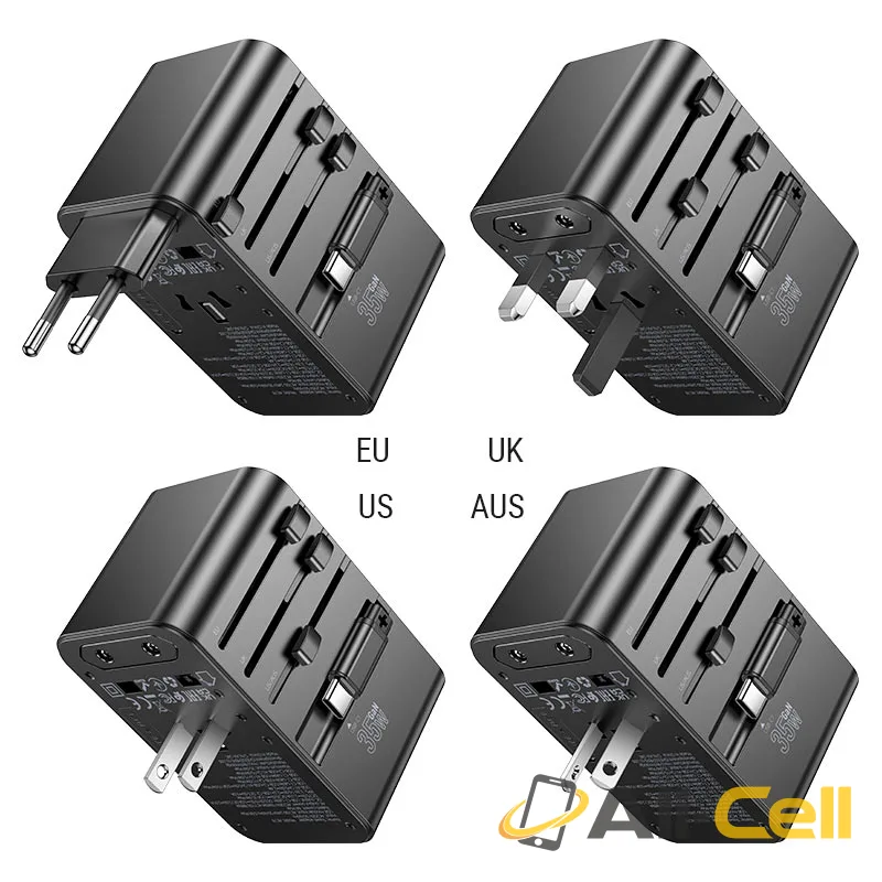 Conversion charger “AC18 Supporter” PD35W EU / US / UK / AU (Ac18 Black) — 3