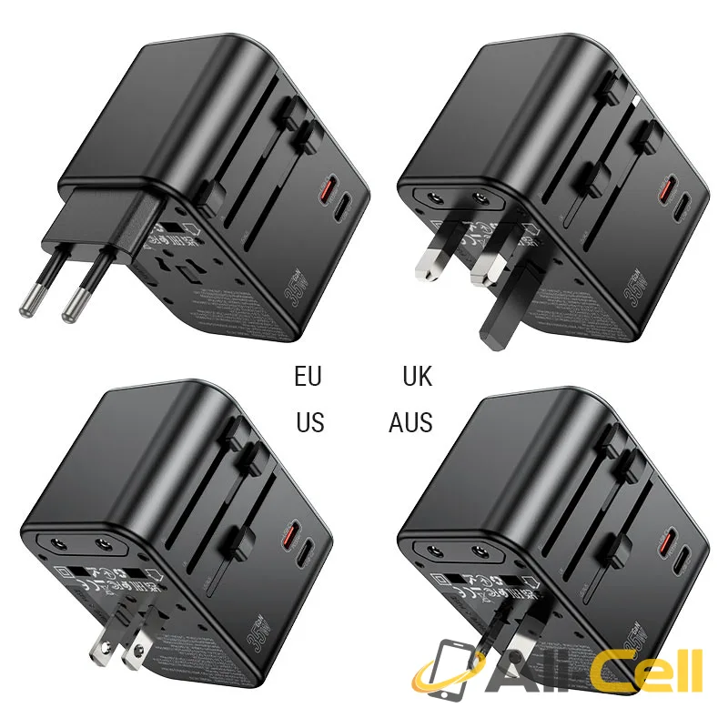 Conversion charger “AC19 Supporter” PD35W EU / US / UK / AU (Ac19 Black) — 3