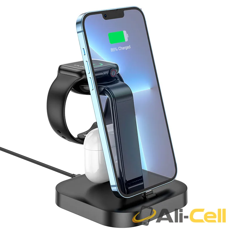 Wireless charger “CW43 Graceful” 3-in-1 (Cw43 Black)