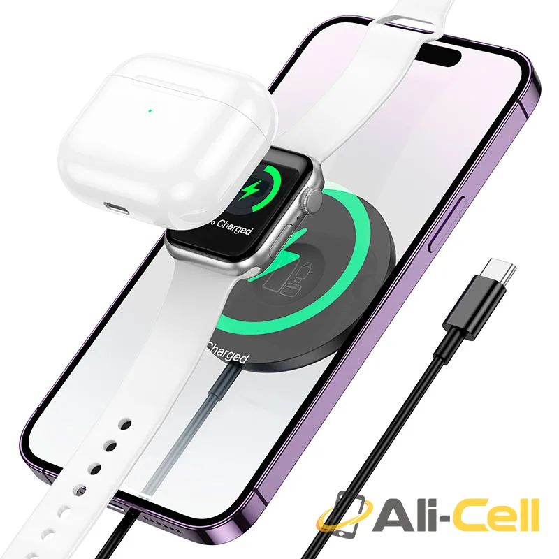 Wireless charger “CW50 Fast” 3-in-1 (Cw50 Black)