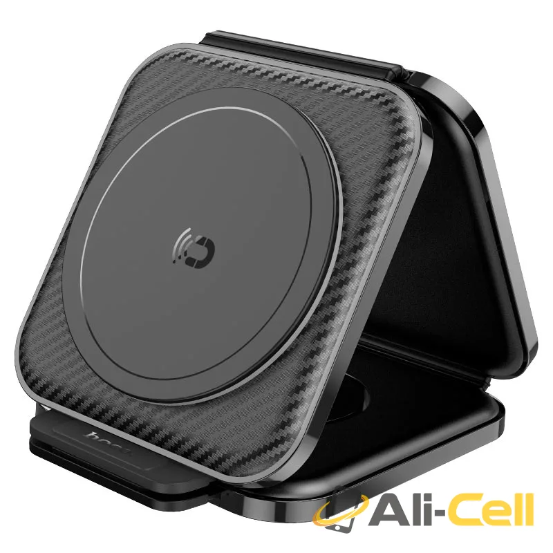 Wireless charger “CQ4 Unique” folding 3-in-1 (Cq4 Black) — 2