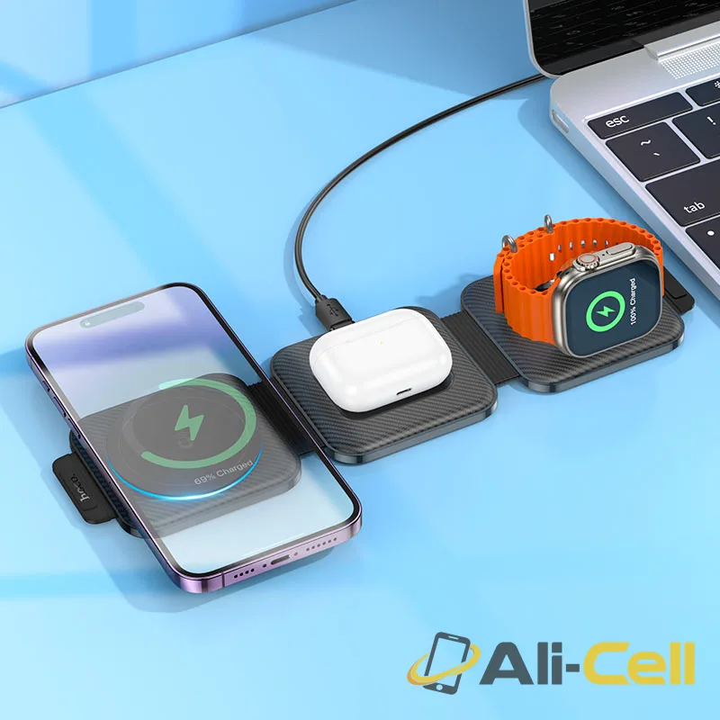 Wireless charger “CQ4 Unique” folding 3-in-1 (Cq4 Black) — 7