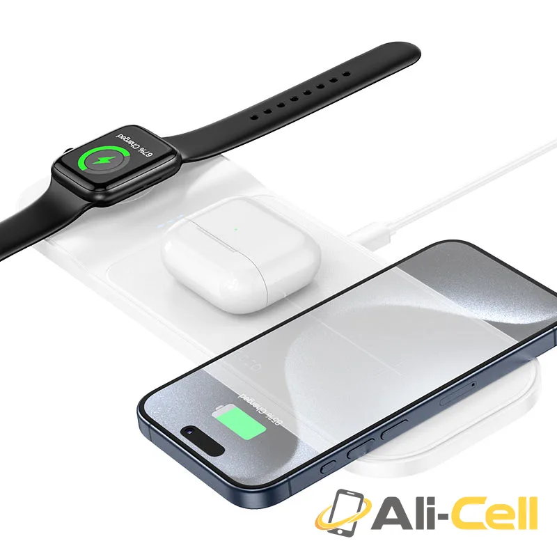 Wireless charger “CQ5 Step” 3-in-1 (Cq5 Black) — 3