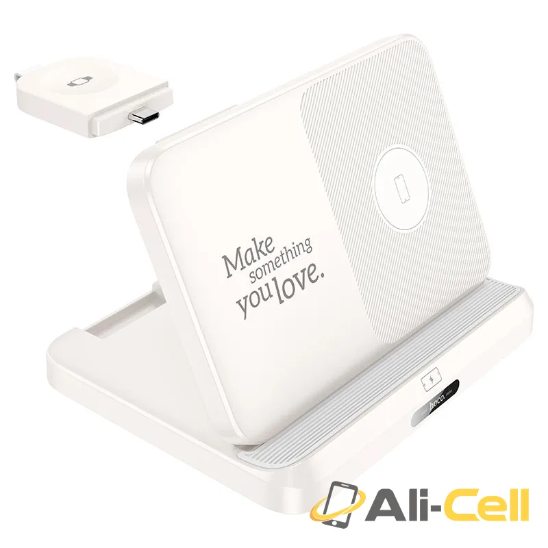 Wireless charger “CQ7 Pass” folding 3-in-1 (Cq7 Milky White)
