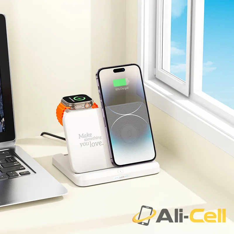 Wireless charger “CQ7 Pass” folding 3-in-1 (Cq7 Black) — 7