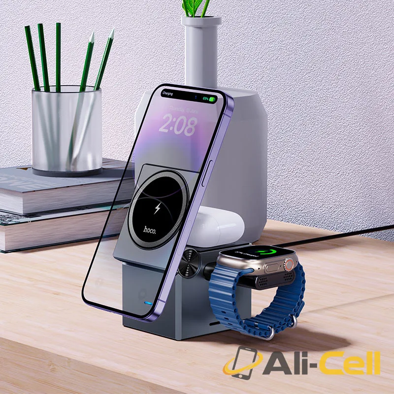 Wireless charger “CQ8” folding 3-in-1 (Cq8 Metal Grey) — 7