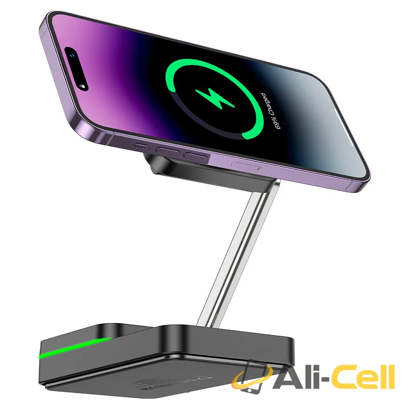Wireless charger “CQ10 Consuelo” folding 3-in-1 (Cq10 Milky White) — 4